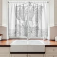 thumbnail image 2 of Ambesonne Retro Kitchen Curtains, Greek Galley, 55"x39", Black White, 2 of 3
