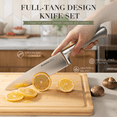 thumbnail image 3 of Astercook 16-Piece Kitchen Knife Set with Wooden Block and Dual Built-In Sharpener, Full Tang Design Knives Set with Ergonomic Steel Handles, Razor Sharp & Rust-Resistant, Walnut Brown, 3 of 9