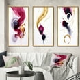 thumbnail image 1 of Designart "Fluidity Exquisite Magenta Ink Clouds V" Abstract Painting Framed Wall Art Set Of 3 - Gold Modern Frame Gallery Wall Set For Home Decor, 1 of 6