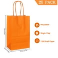 thumbnail image 2 of AZOWA Orange Gift Bags Mini Small Kraft Paper Bags with Handles (4.7 x 2.4 x 6 in, Orange, 25 Pcs), 2 of 8