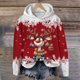 thumbnail image 2 of WILLBEST Sudadera con Capucha Oversize para Mujer, Estilo Casual, con Estampado Navideño de Ciervos con Cabeza Grande y Copos de Nieve, Cuello Redondo, Manga Larga y Diseño Ligero Chica​​, 2 of 4