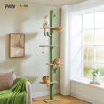 thumbnail image 1 of PAWZ Road Large Cactus Floor to Ceiling Cat Tree with Adjustable Height 95-108" for Indoor Cat Green, 1 of 13