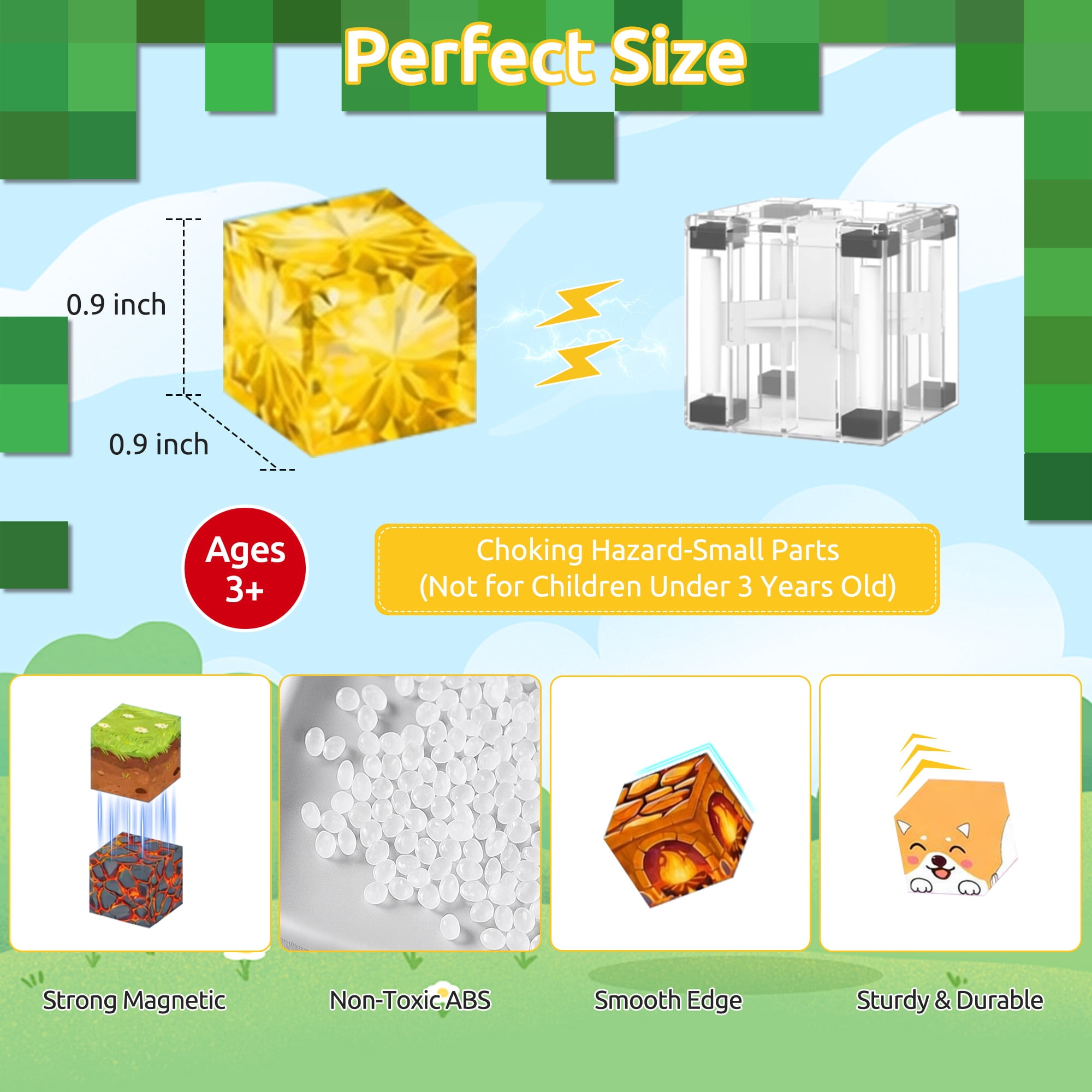 KAIPARA Magnetic Building Blocks, 150Pcs 0.9" STEM Toy Building Sets for Kids Age 3+, Sensory Stacking Toy Ideal Birthday Gift for Kids