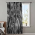 thumbnail image 4 of Black Striped Sheer Curtains 72 Inches Long, Retro Wave Lines Texture Simple Light Filering Curtains, Breathable Simi Curtain Privacy Drapes for Living Room Bedroom Lightweight Window Treatment, 4 of 9