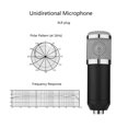 thumbnail image 3 of Kit de Microphone Cardioïde Professionnel Argenté BM800 avec Bouclier d'Isolation Pliable à 3 Panneaux, Support Antichoc, Manchon Pare-Vent, Tige de Support Réglable, Base Robuste, Clip pour Téléphone et Vis Adaptateur 3/8 - 20Hz-20KHz, 3 of 6