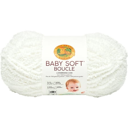- Lion Brand Baby Soft Boucle Yarn-White
