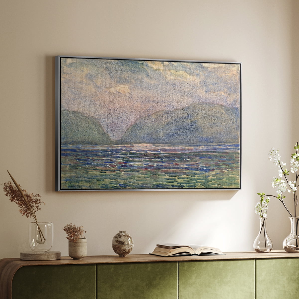 Vintage Landscape-CXXXVI By Wexford Home Framed in Silver Wood Gallery Wrapped Canvas 27 in. x 41 in.