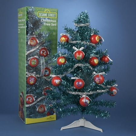 2' Fully Decorated Sesame Street Teal Blue Tinsel Artificial Christmas Tree - Unlit