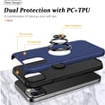 thumbnail image 6 of For Google Pixel 8 Pro 5G Hybrid Military Grade with Flat Metal Ring Stand 360° Rotation Kickstand Hard PC Back Slim Phone Case Cover by Xpression - Blue, 6 of 8