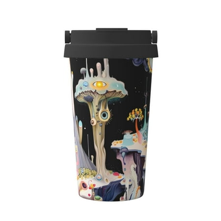 

Goofa Cute Mushroom Landscape for Insulated Travel Coffee Mug Spill Proof Leak Proof 16 OZCoffee Tumbler Reusable Coffee Cups with Lids Thermos for Hot and Cold Drink