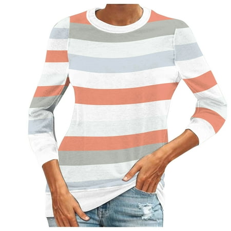 

LBECLEY Womens Tops Long Sleeve Summer Shirt Women’S Blouseo Neck Party Basic Tops Shirt Long Sleep T Shirts for Women Womens Long Sleeve Tops Polyester White L