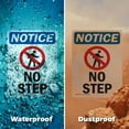 thumbnail image 5 of (2 Pack) No Step Sign With Symbol OSHA Notice Sign 12 Inch X 18 Inch Vinyl Label Decal Sticker Weather Resistant, UV Protected for Workplace, Business, and Construction Site, Made in, 5 of 7