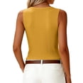 thumbnail image 5 of Womens Sleeveless Sweater Vest V Neck Button Down Casual Loose Knit Summer Trendy Tank Tops,Yellow XXL, 5 of 6
