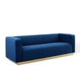 thumbnail image 2 of Modway Charisma Channel Tufted Performance Velvet Living Room Sofa in Navy, 2 of 10