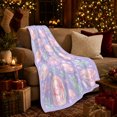 thumbnail image 3 of Sleeping Axolotls Nestled In Pastel Ocean Shells, Cozy Flannel Blanket with Pastel Kawaii Illustration Print, Housewarming Gift for Axolotl art enthusiasts, Home Decor for Bedroom and Living Room, 3 of 7