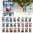 2D Christmas Home Panda Ornaments With Santa Hat 2024 Christmas Holiday
