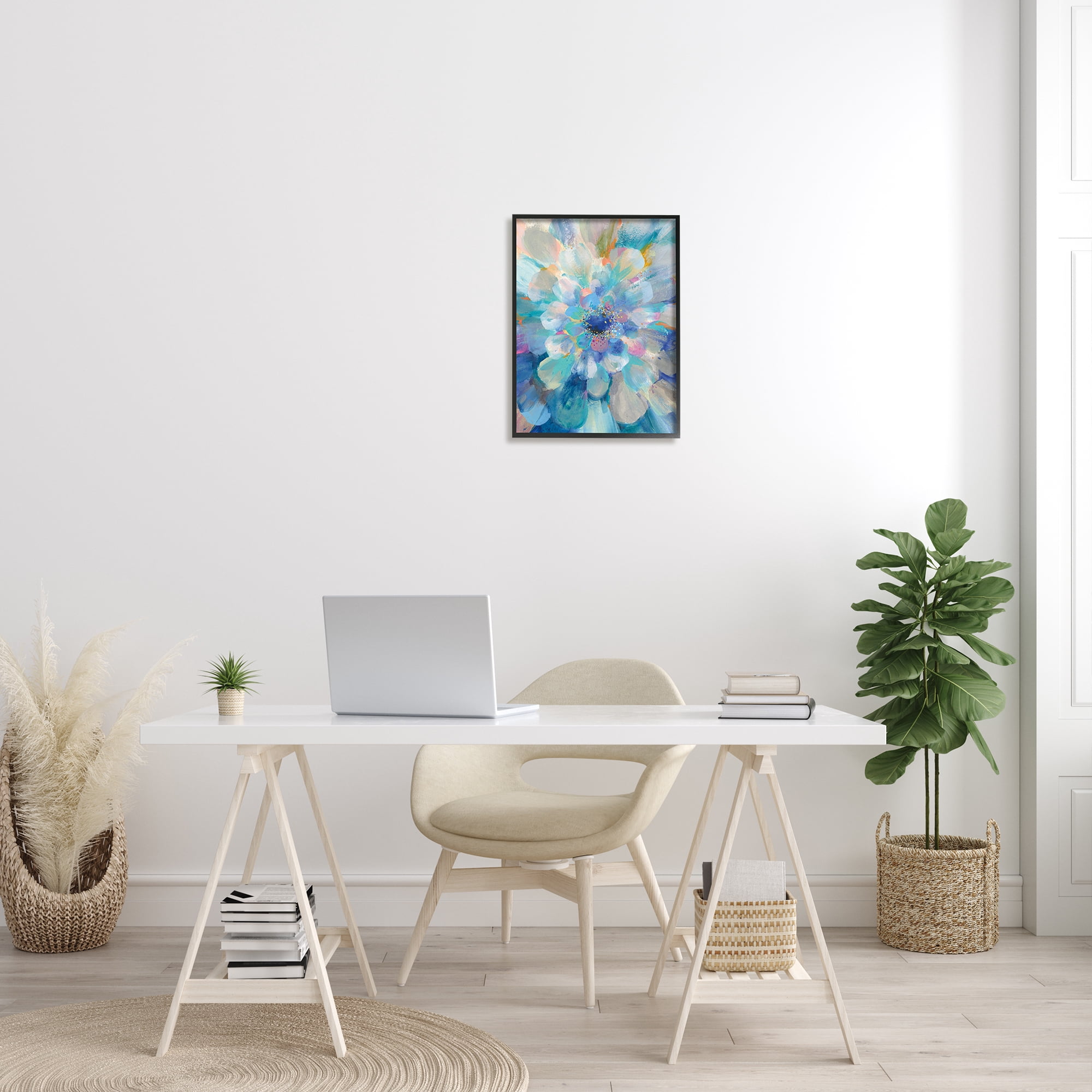 Stupell Industries Abstract Layered Floral Petals Centric Blue Flower, 16 x 20, Design by Danhui Nai
