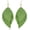 Green, variant on Handmade Bohemian Large Soft Genuine Leather Fringe Double Feather Lightweight Color PU Leaf Drop Dangle Earrings for Women Fashion Jewelry Gifts