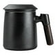 thumbnail image 1 of Taza de té con mango de sándalo, taza de té de cerámica china, con infusor y tapa, 13 oz, taza teñidora de cerámica negra mate para regalo de té, 1 of 5