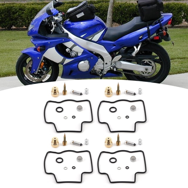 CARBURETOR 4SET KIT DE REPARACIÓN DE CARBUROS Revisión de Lasas Piezas de Reconstrucción del Cárburador Adecuado para YZF600R 1997-2007