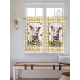thumbnail image 2 of Pig Sunflowers Living Room Curtains 2 Panel, Yellow Floral Elegant Checkered Pastoral Cafe Window Treatment, Farmhouse Bedroom Bathroom Kitchen Curtains Drapes 104"x54", 2 of 6