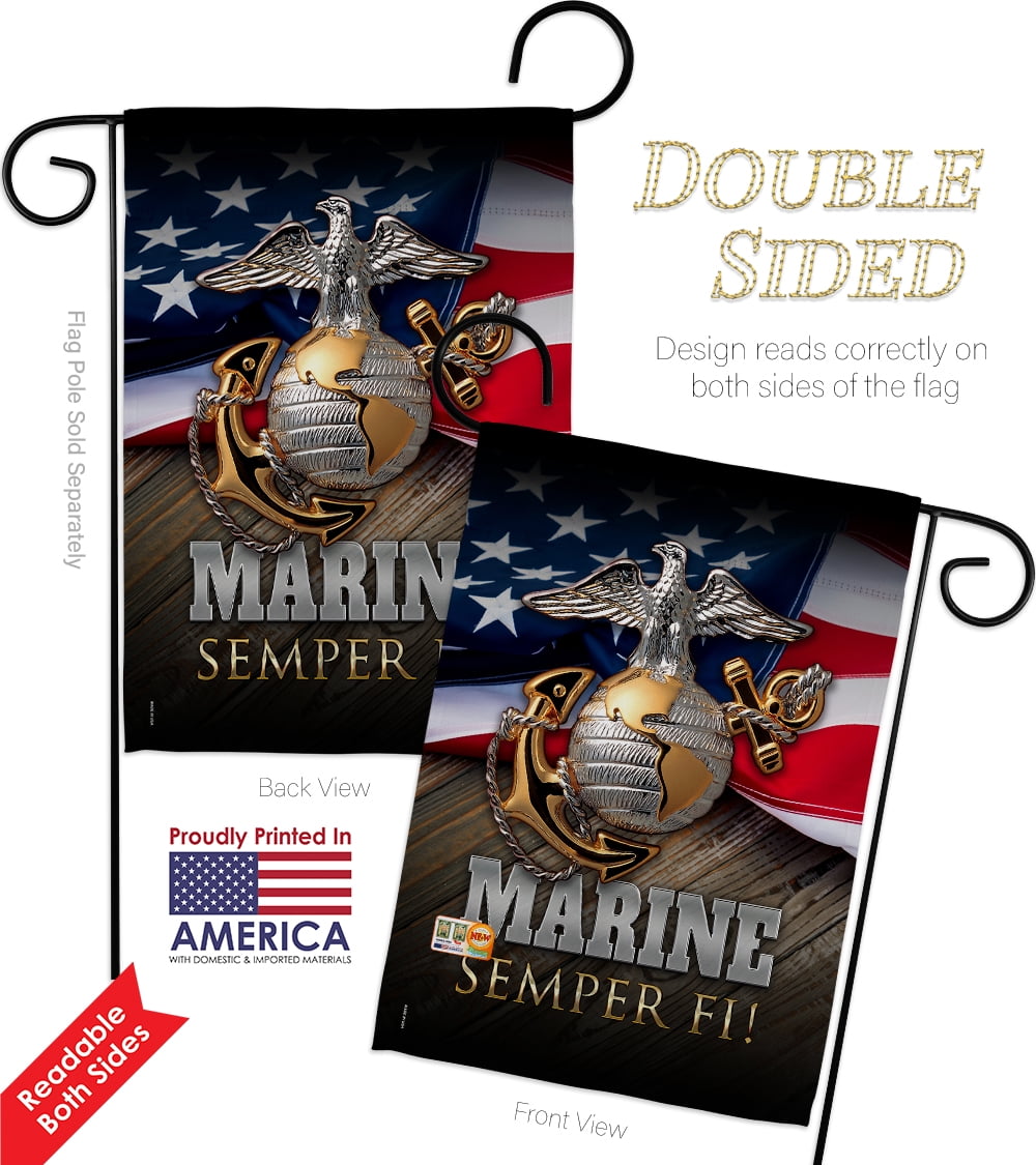 Angeleno Heritage G135034 Bo Marine Semper Fi Americana Military Impressions Decorative Vertical 13 X 18 5 Double Sided Garden Flag Walmart Com Walmart Com