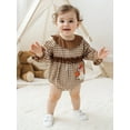 thumbnail image 4 of BemeyourBBs Thanksgiving Baby Girls Romper Plaid Embroidery Turkey Bodysuit, 4 of 9