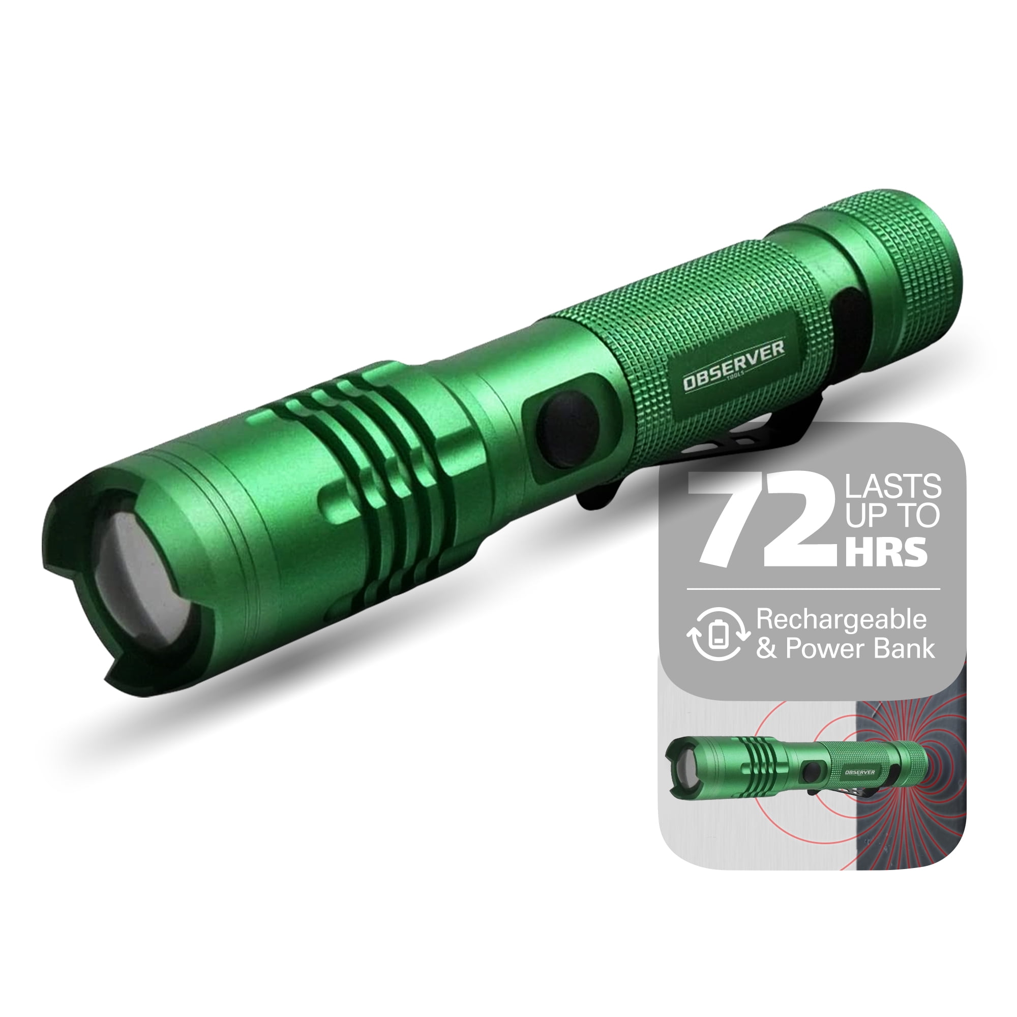 Home Outdoor Safety Security Power Tool LED Rechargeable Aluminum Flashlight Red 