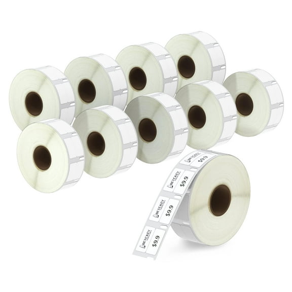Compatible DYMO 30333 (1/2" x 1")  Extra Small 2-Up Labels - Compatible with DYMO Labelwriter 450, 4XL & Zebra Desktop Printers [10 Rolls/10000 Labels]