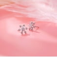 thumbnail image 5 of Solid 925 Sterling Silver Snowflake Earrings Studs Winter Flower Snow for Women Teens Snowflake Stud Earrings (A-Silver), 5 of 6