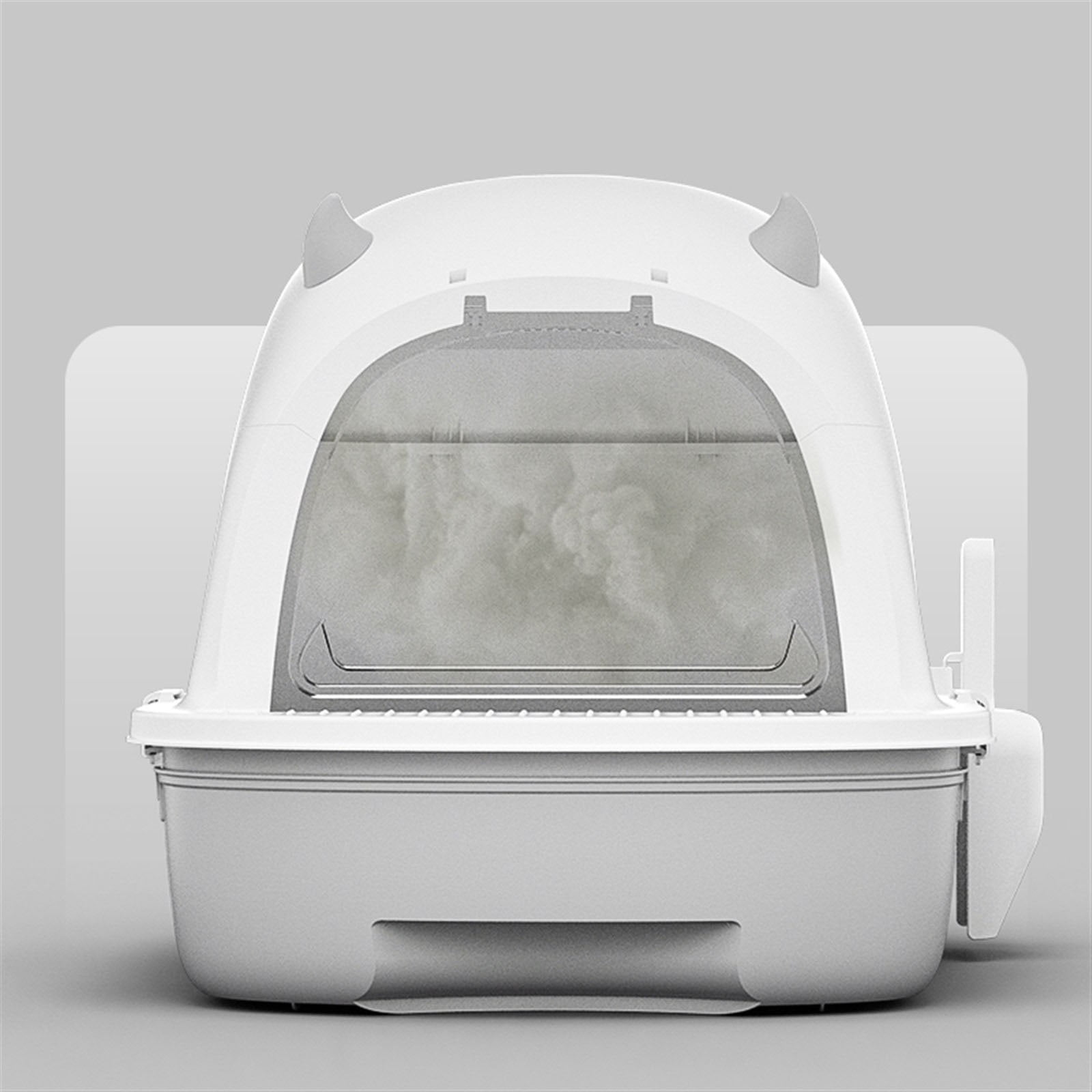 Small Litter Pan Fully Enclosed Litter Pan Drawer Cat Litter Pan with Lid Anti-Leakage & Odorless, Easy to Installation and Clean