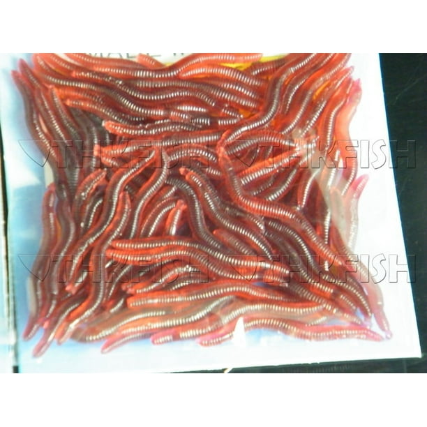 Redcolourful 80pcs Earthworm Red Worms Soft Fishing Lure Baits A