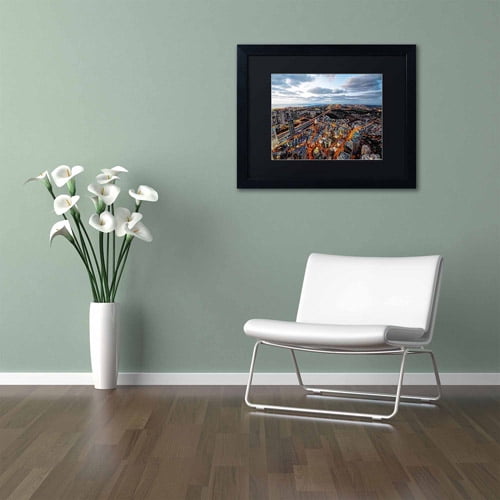 Trademark Fine Art "Tel Aviv - Israel-III" Canvas Art by David Ayash, Black Matte, Black Frame