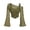 Green, variant on Ticikt Women's Off Shoulder Mesh Crop Top, Lightweight Flare Long Sleeve Ruched Sheer T-Shirt,Yellow