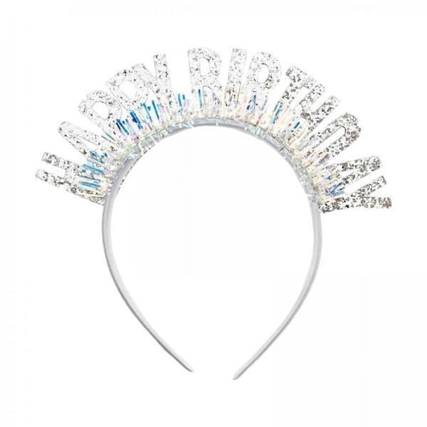 Diadema de feliz cumpleaños,Diadema de feliz cumpleaños para niñas,mujeres,niños y adultos.,Tiara de cumpleaños Corona de feliz cumpleaños con purpurina,Accesorios para fiestas de