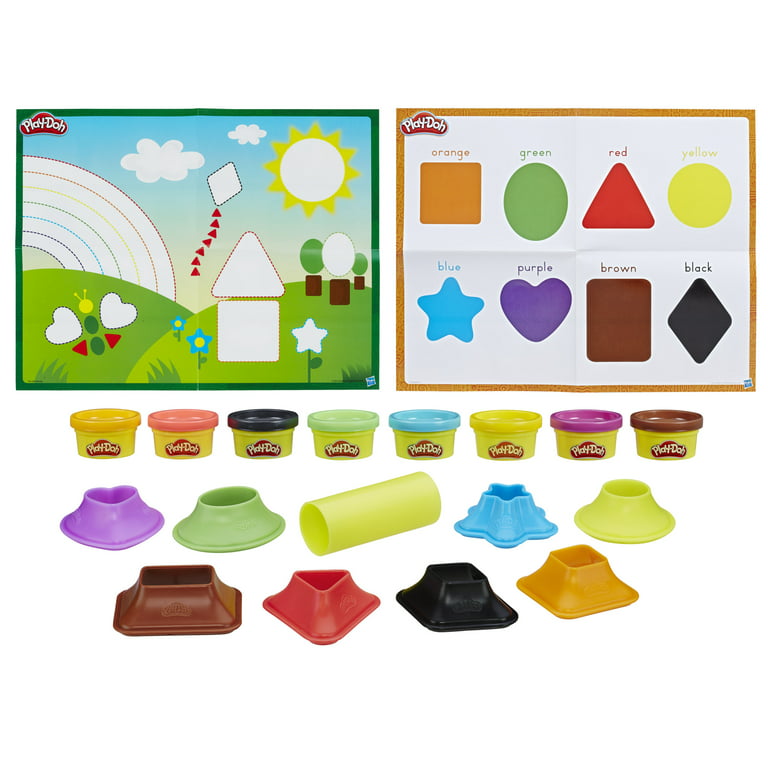 Play-Doh Shape & Learn Colors & Shapes with 8 Cans & 5+ Tools 