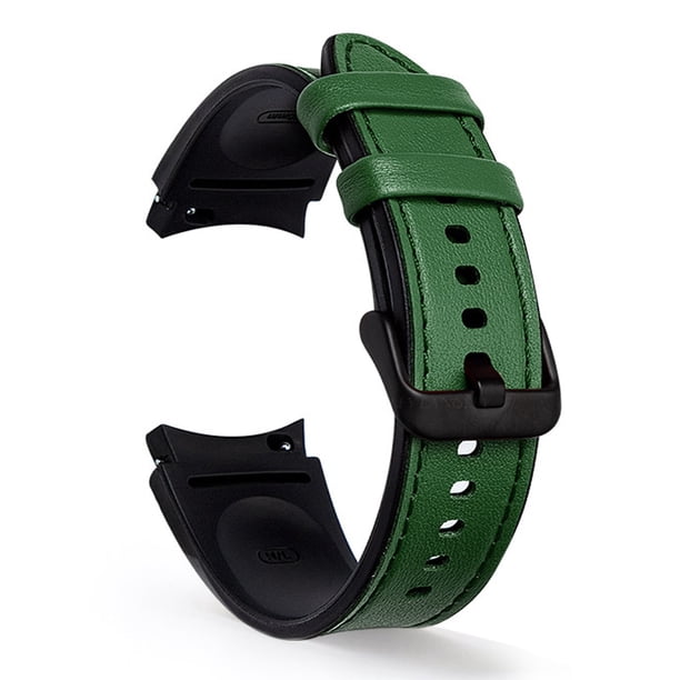 Correa de reloj de 20 mm para Samsung Watch 4 5 40 mm 44 mm Pulsera para Samsung Galaxy Watch 5 Pro Classic 42 mm 46 Silicona + bandas de cuero Tan Jianjun unisex