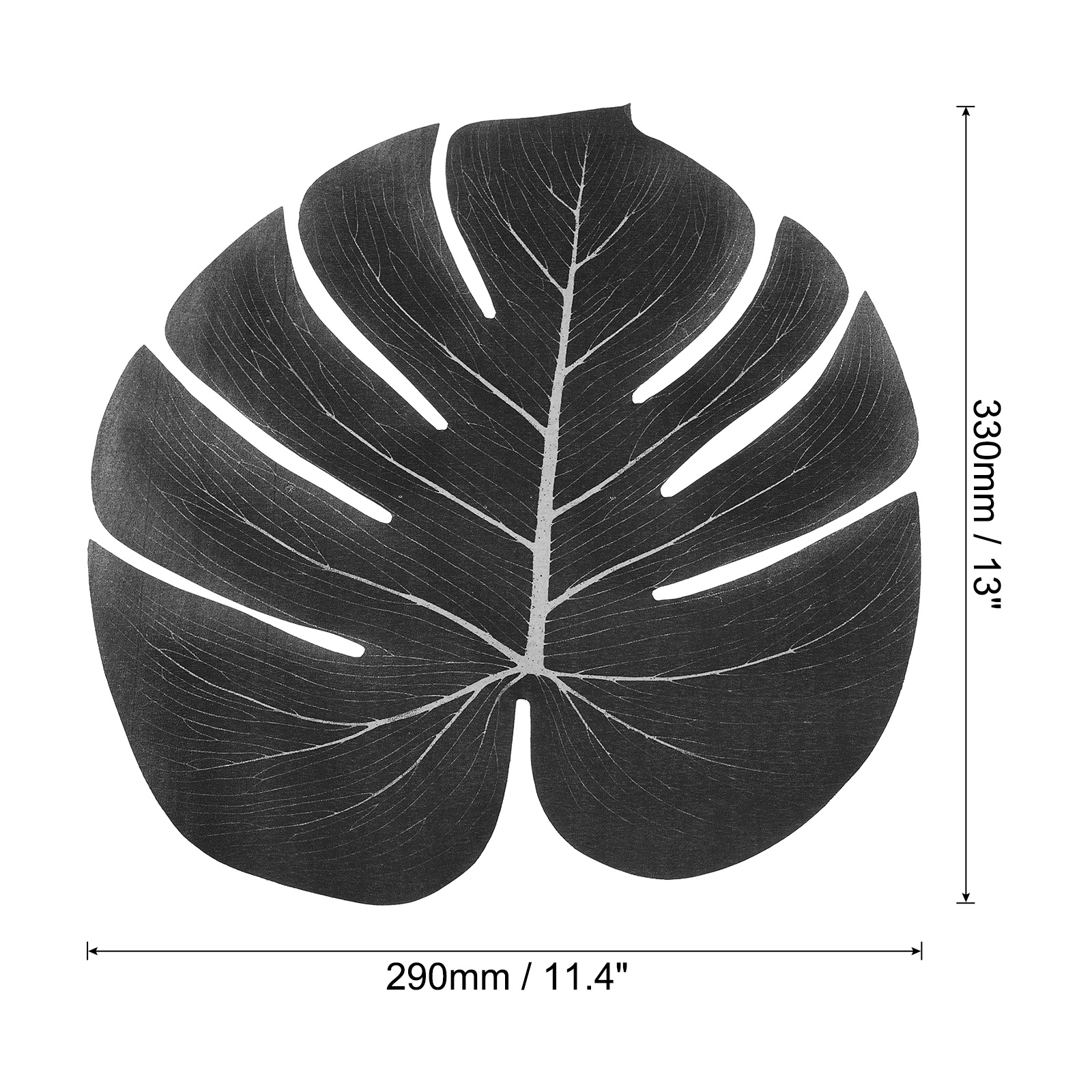 Unique Bargains Black Palm Leaves Artificial Palm Leaves Faux Fronds for Events 12Pcs