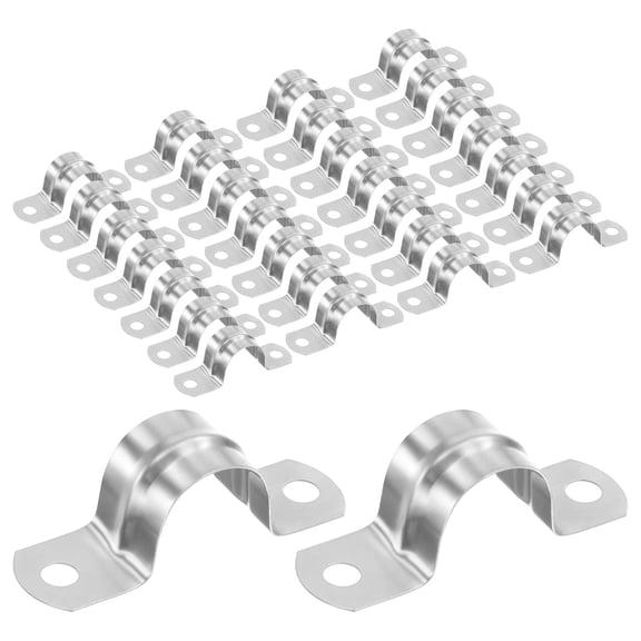Uxcell 30-Pack Conduit Clamps, 3/4 in Stainless Steel Rigid Pipe Strap M20 U Bracket Pipe Clamps for Plumbing
