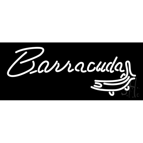Barracuda LED Neon Sign 10 x 24 - inches, Clear Edge Cut Acrylic Backing, with Dimmer - Bright and Premium built indoor LED Neon Sign for Bar decor.
