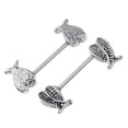 thumbnail image 4 of MERIGLARE 1 Pair Stainless Steel Angel Double Pattern Balanced Nipple, 4 of 9