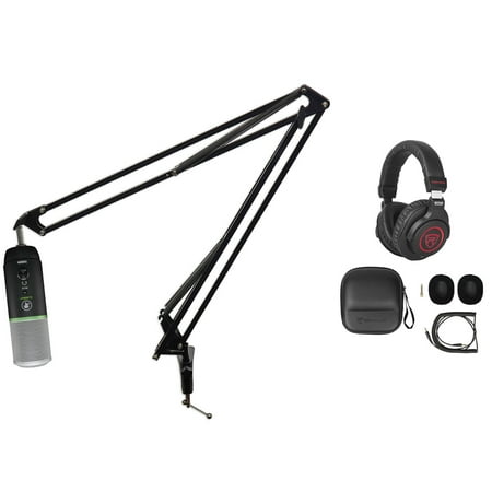 Mackie CARBON USB Studio Recording Zoom Podcast Microphone+Stand+Boom+Headphones