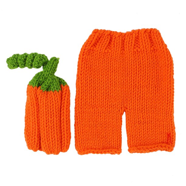1 juego de disfraces de fotografía para recién nacidos, accesorios hechos a mano encantadores, accesorios de punto de ganchillo, ropa de Halloween para bebé recién nacido de un mes (naranja)