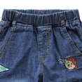 thumbnail image 4 of Gubotare Jorts for Teen Boys Y2K Baggy Jean Shorts Retro Pull On Denim Shorts Elastic Waist Loose Hip Hop Jorts Pockets Size 13-14 (Light Purple,13-14 Years), 4 of 6