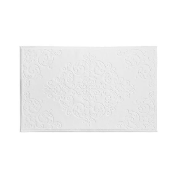Hotel Collection Tapis de Bain Texturé Classique, Blanc, 22 x 36