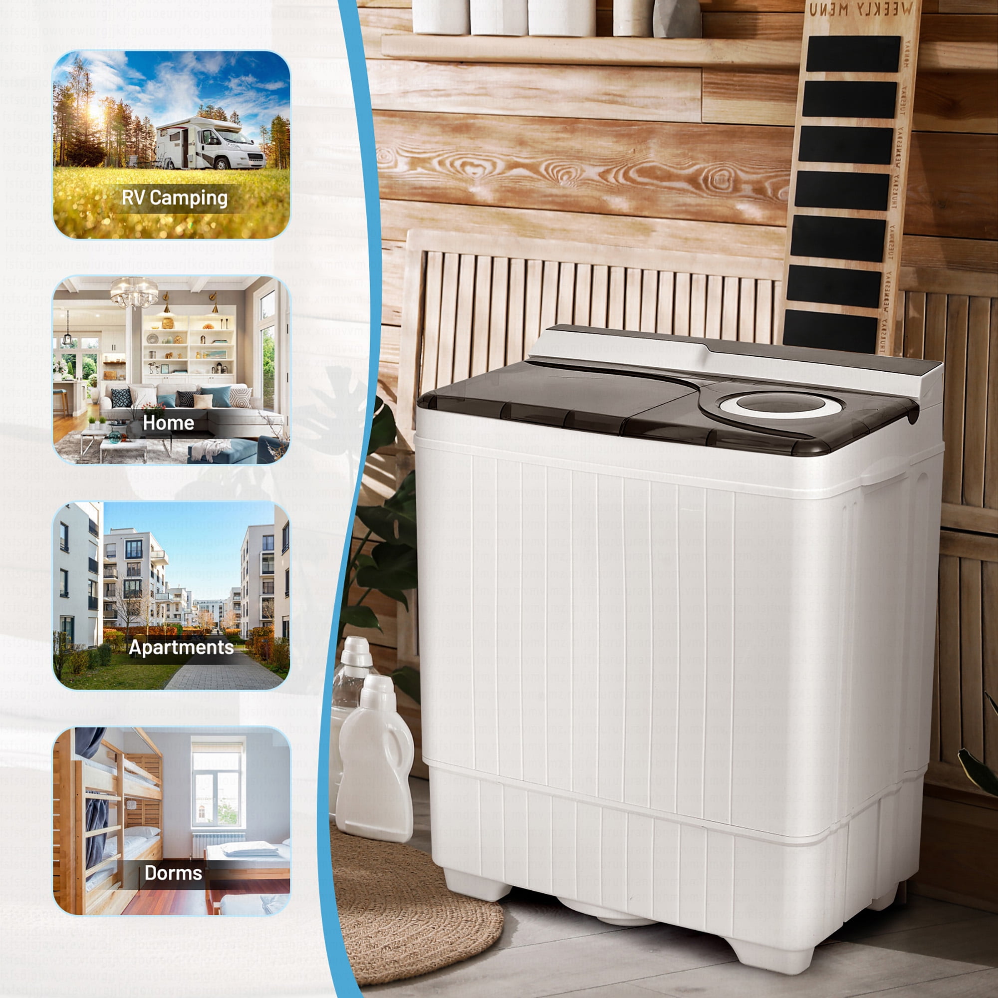 Costway 26lbs Compact Apartment Combo Washer Portable Semi automatic With Built in Drain Pump Grey Walmart