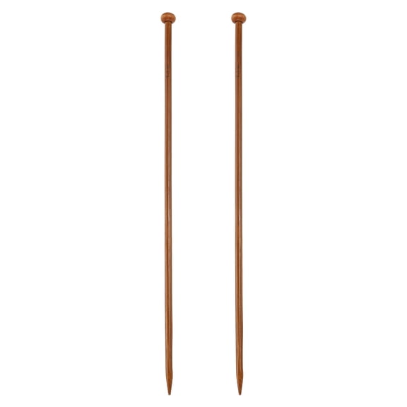 Uxcell 2Pcs 6mm Bamboo Knitting Needle Straight Single Pointed 13.78 inch Long Wooden Sweater Knitting Needles US Size 10 for Yarn Beginners Hand Sock DIY