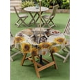 thumbnail image 3 of Vintage Elephants Outdoor Tablecloth - 60 Inch Round Dining Table Cover, Spring Summer Sunflowers Daisy Floral Waterproof Outdoor Table Cloth with Umbrella Hole & Zipper for Picnic/Patio/Party, 3 of 7