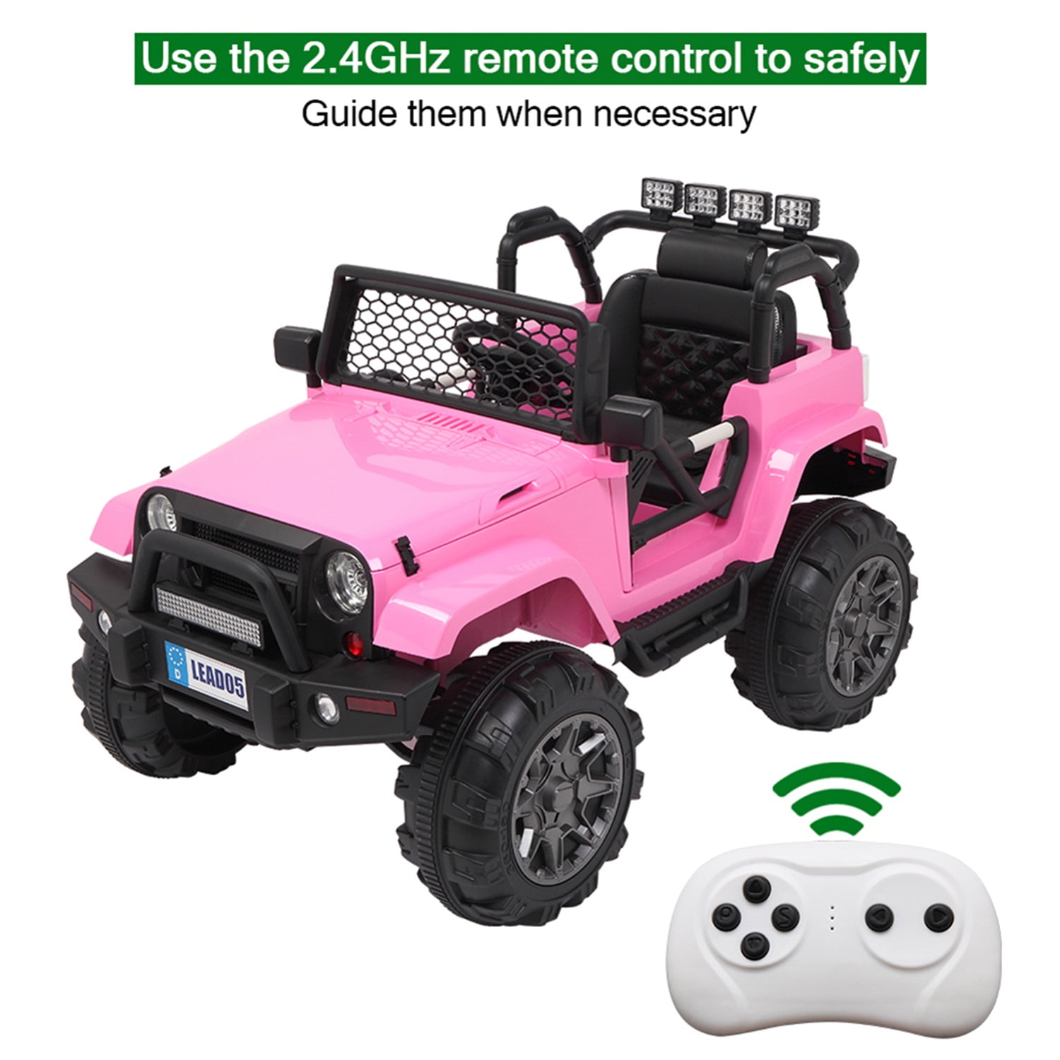 CIPACHO Remodeled Dual Drive 12V Kids Ride On Car Toy 45W * 2 Batter with 2.4G Remote Control, Pink