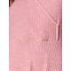 thumbnail image 5 of Vestidos de punto INSPIRE CHIC para mujer, vestido midi de canalé con profundo escote en V, manga larga, envolvente, corte A, color rosa, 5 of 5